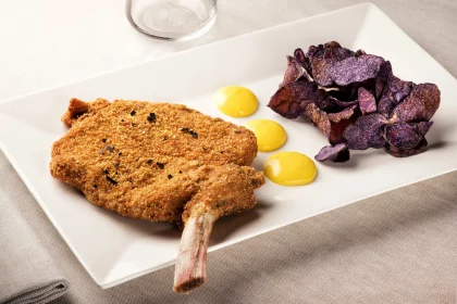 Prato gourmet de Costeleta a milanesa