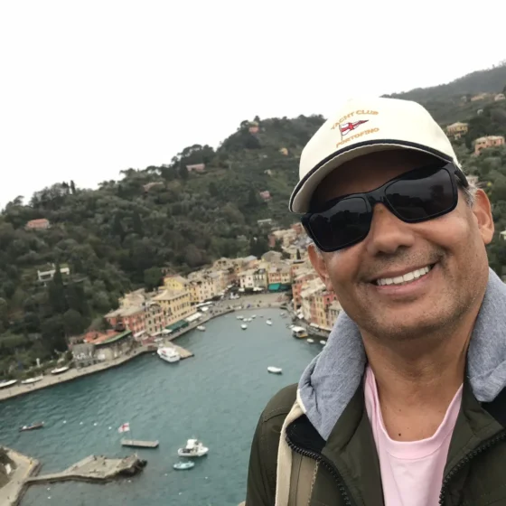 Criador do Viver, Viajar e Sonhar durante visita a Portofino