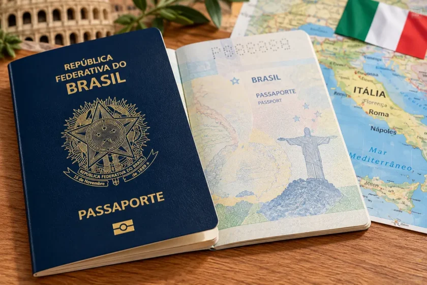 Passaporte brasileiro para viajar para Itália