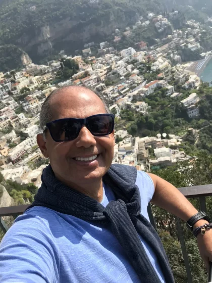 Antonio Barbosa em Positano na Costa Amalfitana