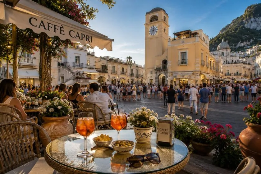 Drink na Piazzetta ao entardecer