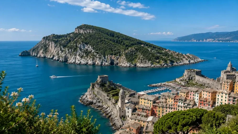 Ilha Palmaria vista de Portovenere, Ligúria