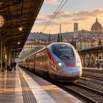 Trem em estação italiana para viagem entre cidades
